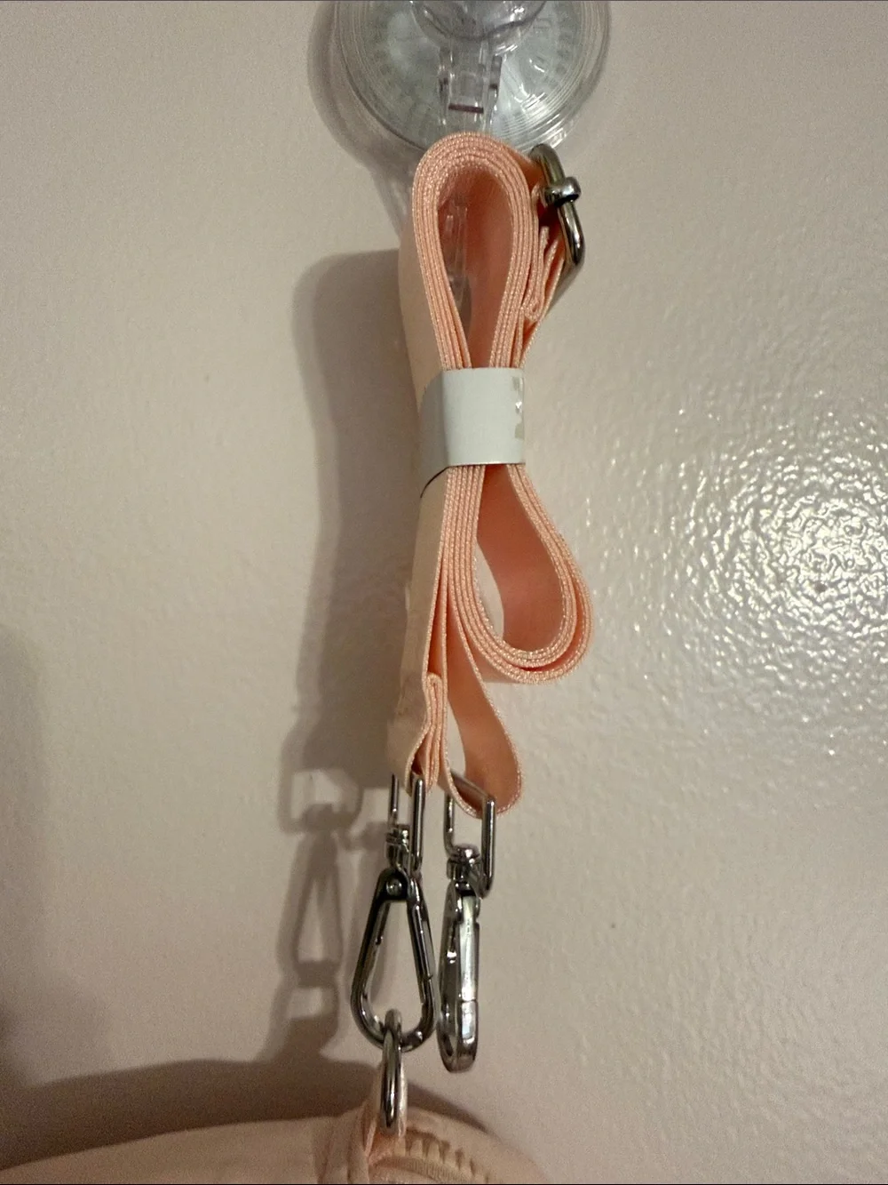 G4free Light Pink Quilted Crossbody Pouch with Adjustable Strap
